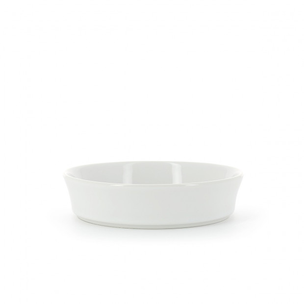Assiette crème brulée en porcelaine - 14cm - Blanc