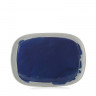 Assiette plate en porcelaine - 33 cm - Bleu