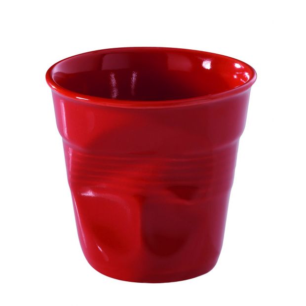 Gobelet froissé en porcelaine - 8 cl - Rouge