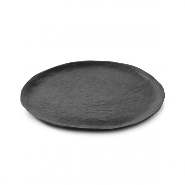 Assiette plate en porcelaine - 26 cm - Noir
