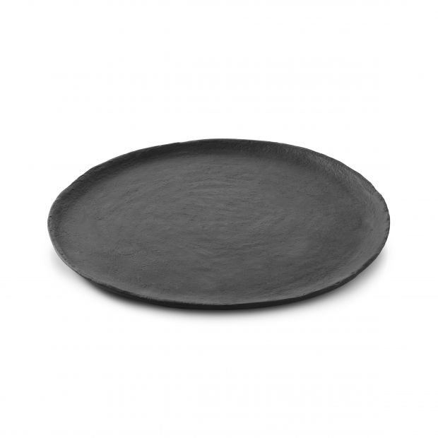 Assiette plate en porcelaine - 28 cm - Noir