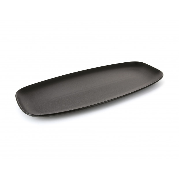 Plat long en porcelaine - 48cm - Noir