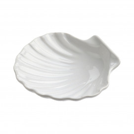 Coquille Saint-Jacques en porcelaine - 13 cm - Blanc 