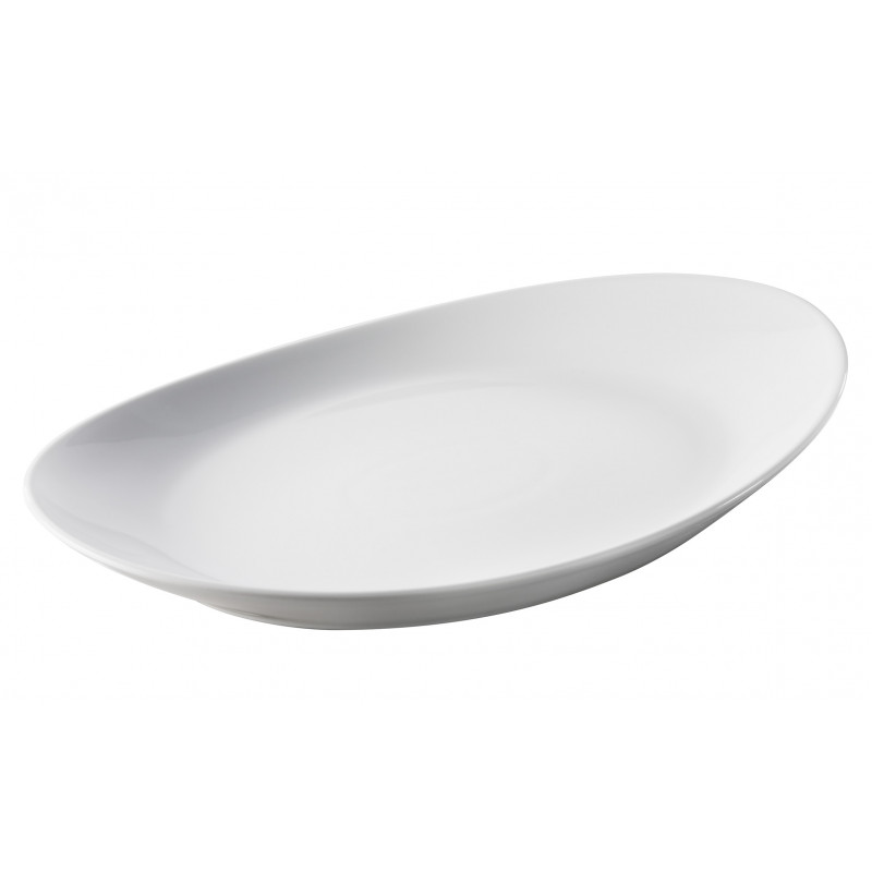 Assiettes Creuses Ovales en Porcelaine Blanche 365 x 235 mm - Olympia