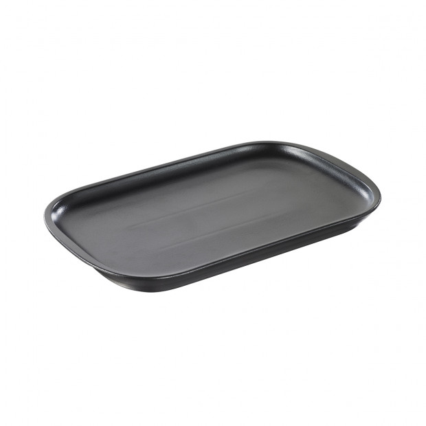 Plat entrecôte en porcelaine - 32 cm - Noir