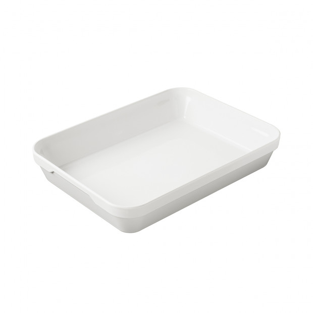 Plat rectangulaire en porcelaine - 34.5 cm - Blanc