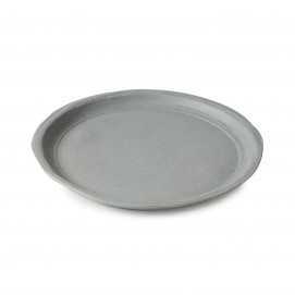 Assiette plate en porcelaine - 21 cm - Gris