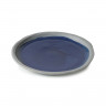 Assiette plate en porcelaine - 21 cm - Bleu