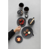 Assiette plate en porcelaine - 21 cm - Noir