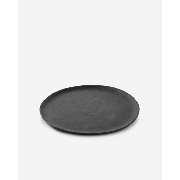 Assiette plate en porcelaine - 28 cm - Noir